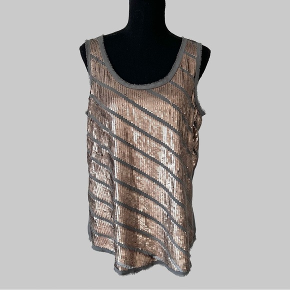 LOFT by Ann Taylor Sequin Sleeveless Tank Top - Picture 1 of 16